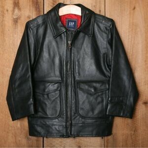 Gap Kids Leather Black Jacket